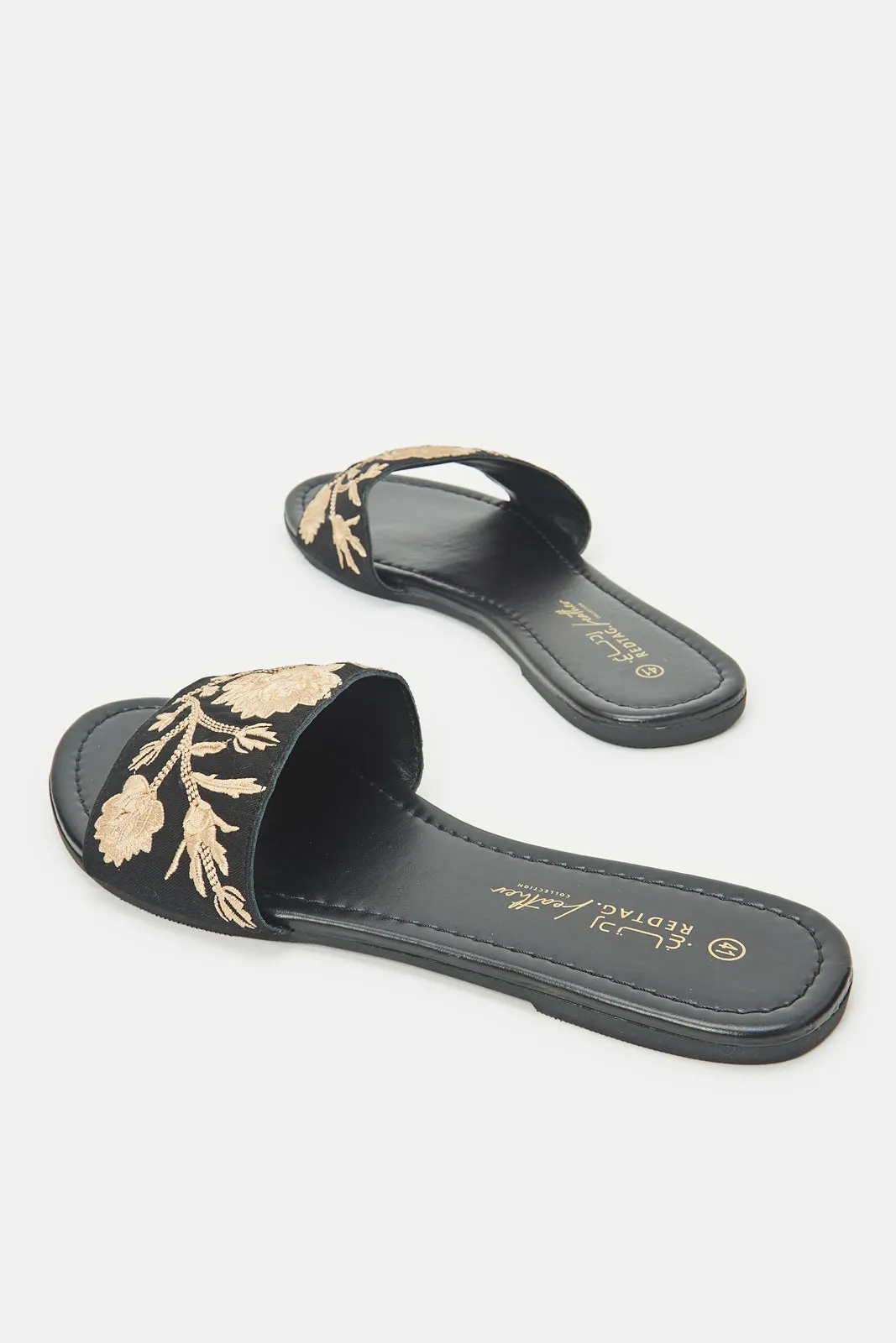 Women Black Embroidered Mule sold by Redtag product image thumbnail 4