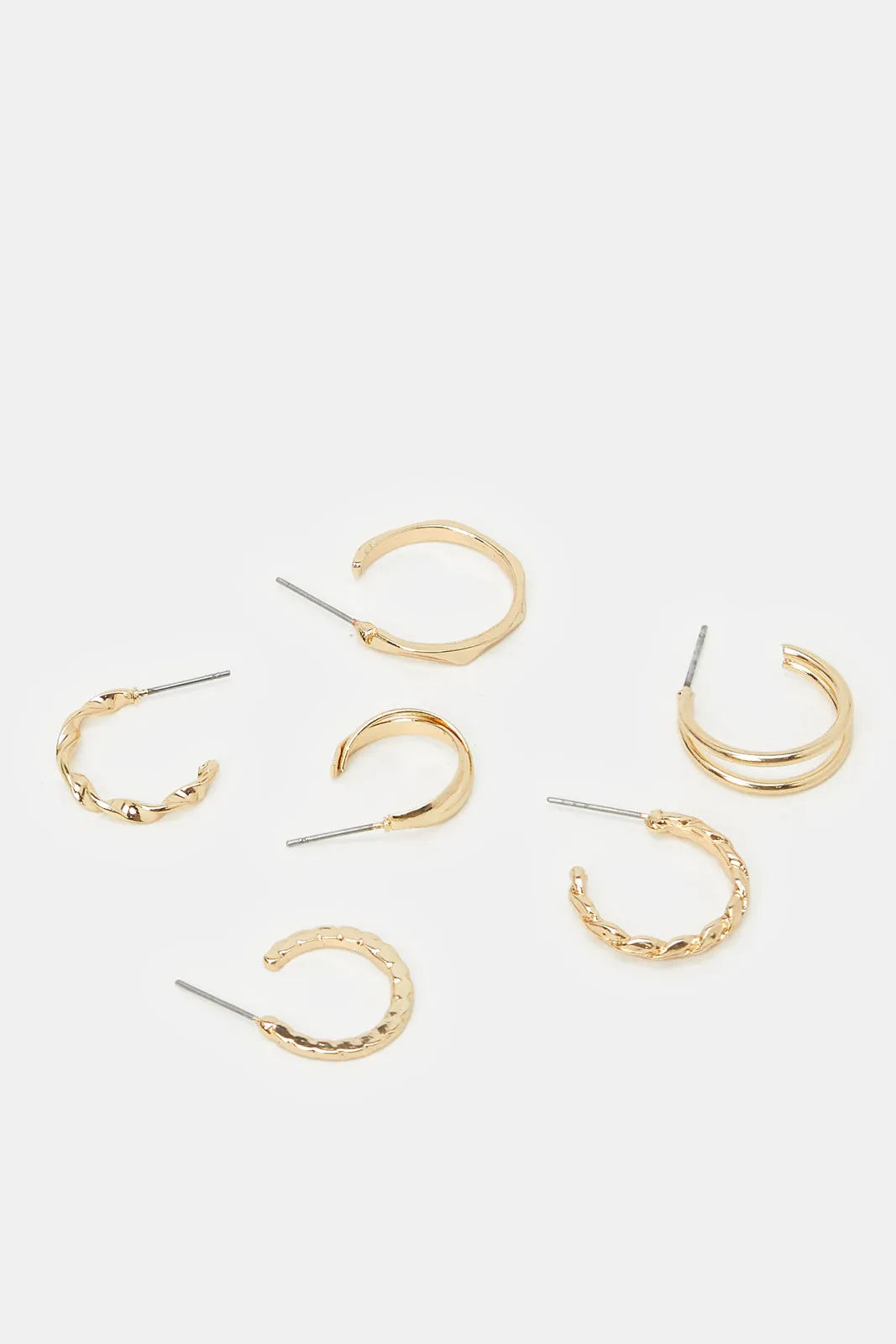 Women Gold Embellished Earrings Set (6 Pairs) sold by Redtag product image thumbnail 2