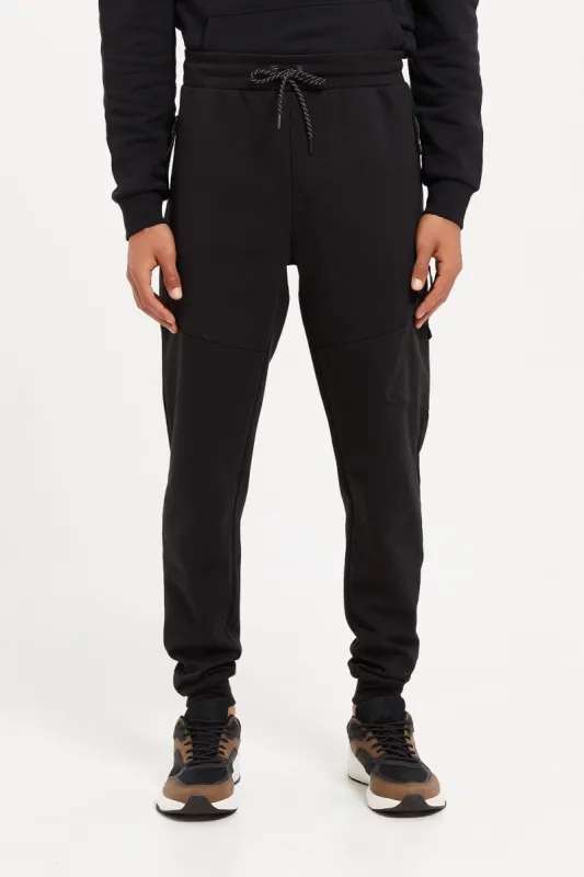 Men Black Jogger With Zipper Pockets sold by Redtag
