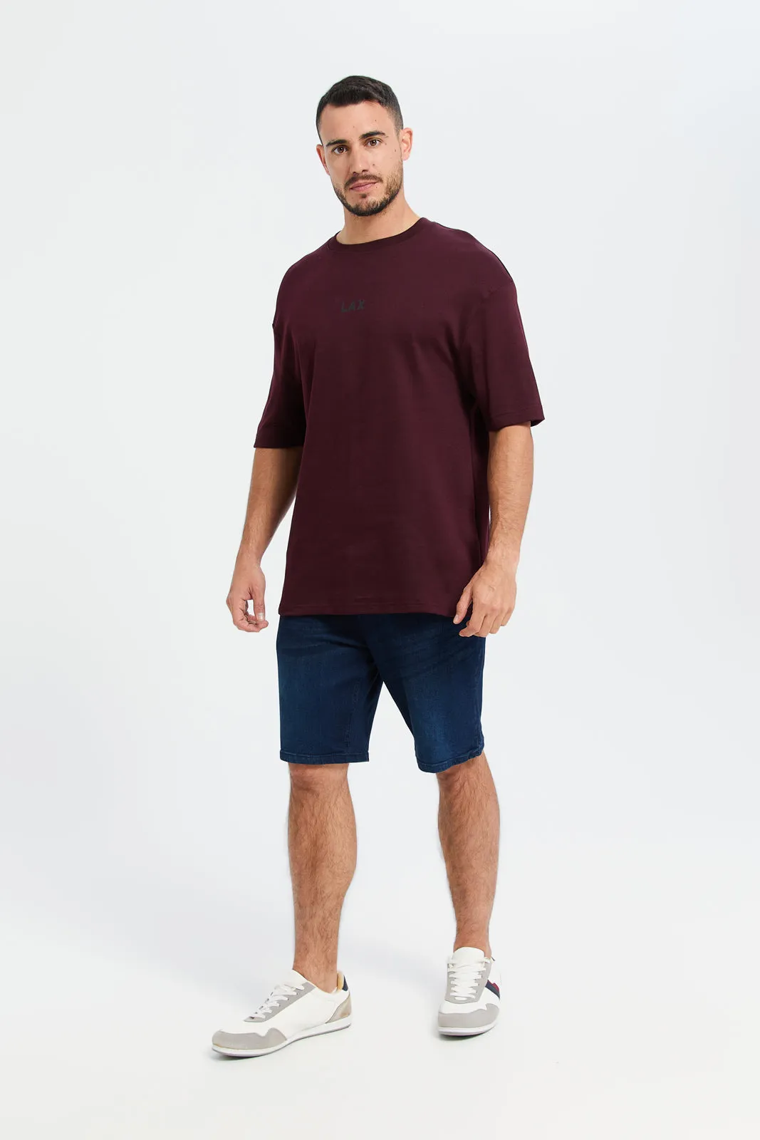 Men Burgandy Bandana Print T-Shirt sold by Redtag product image thumbnail 2