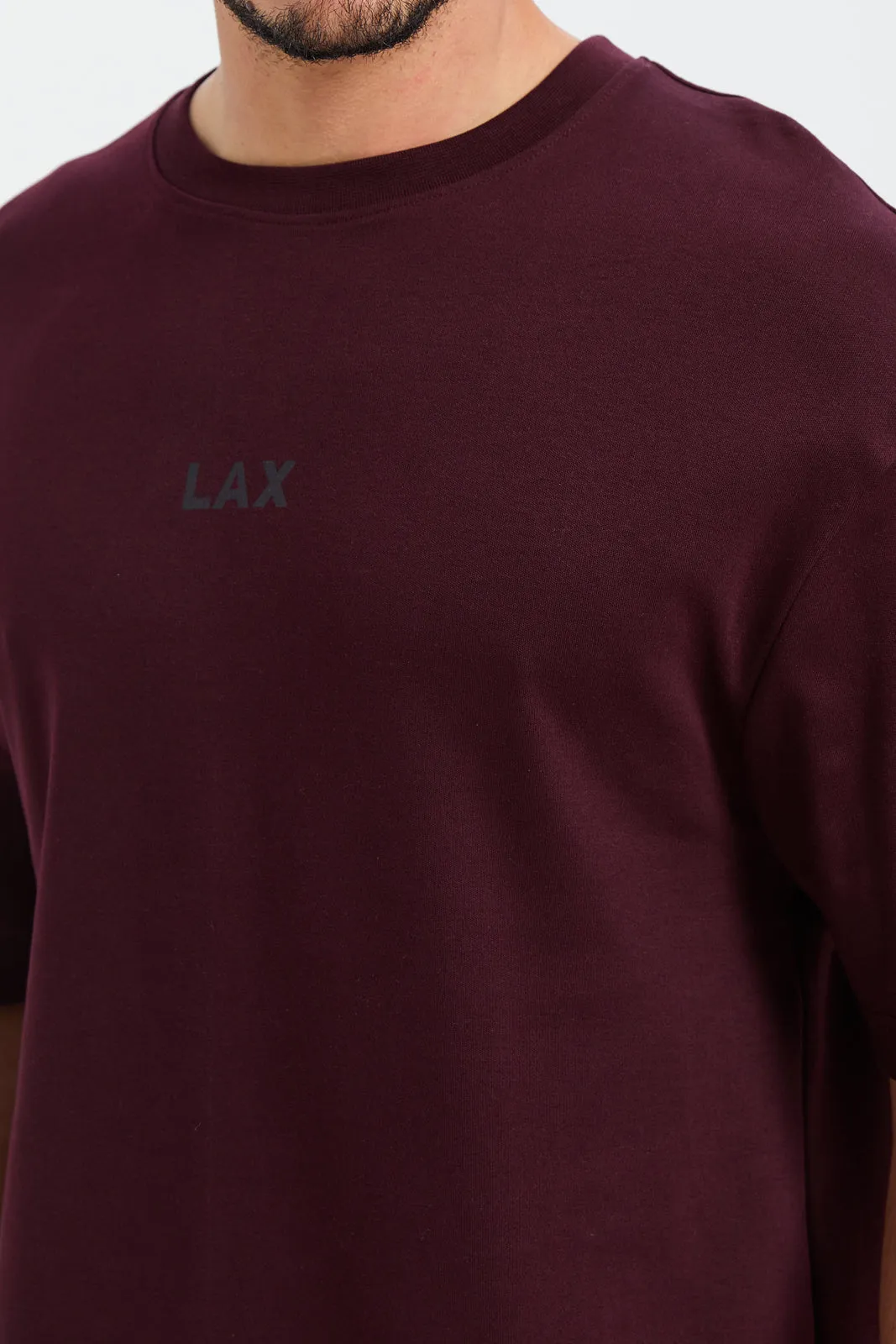 Men Burgandy Bandana Print T-Shirt sold by Redtag product image thumbnail 4