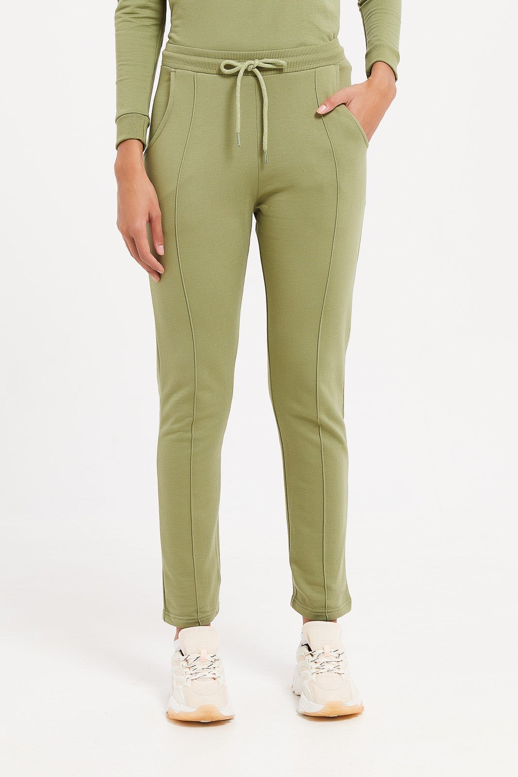 Women Green Plain Wide Leg Pants sold by Redtag