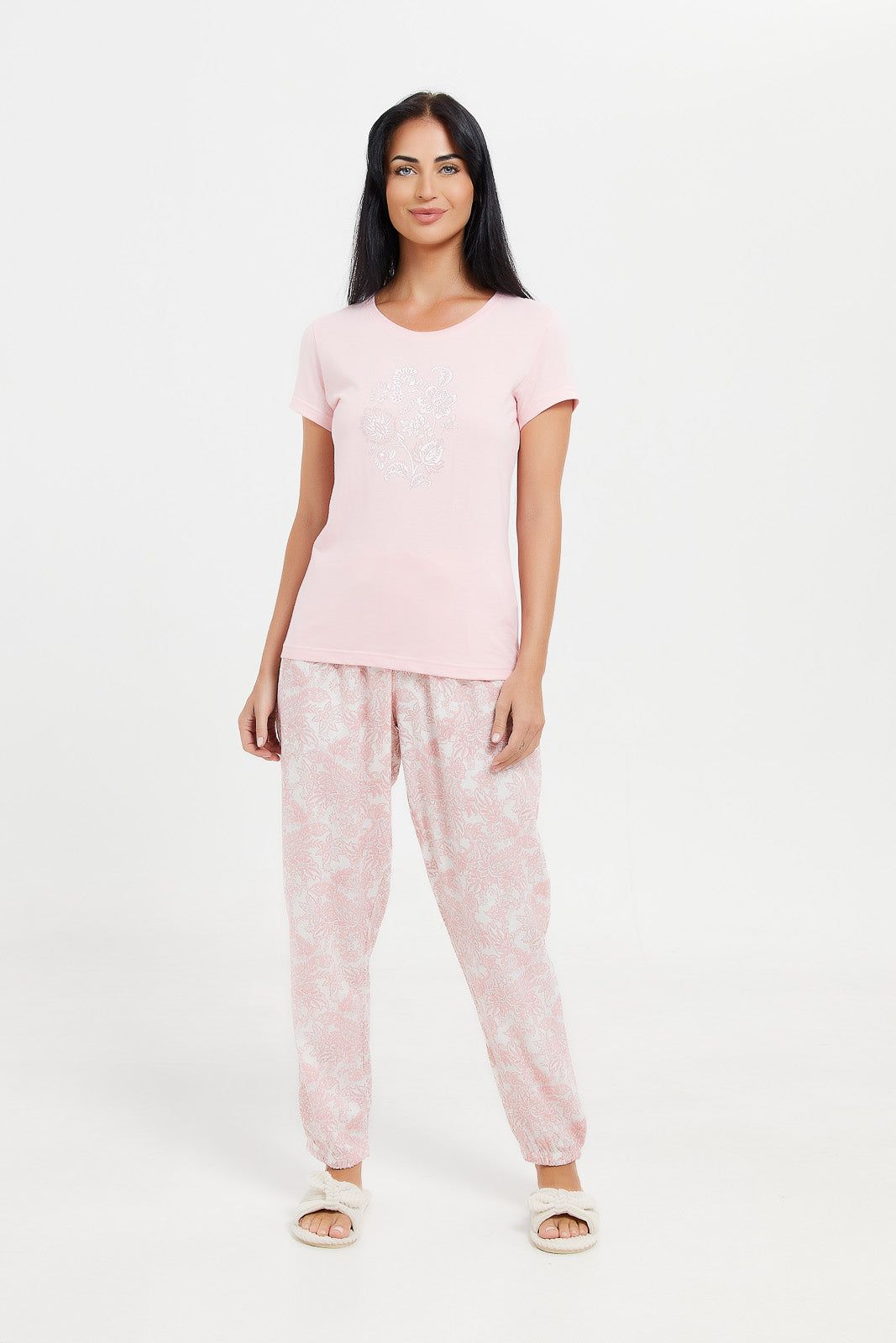 Women Pink Printed Pajama Set (2 Piece) sold by Redtag