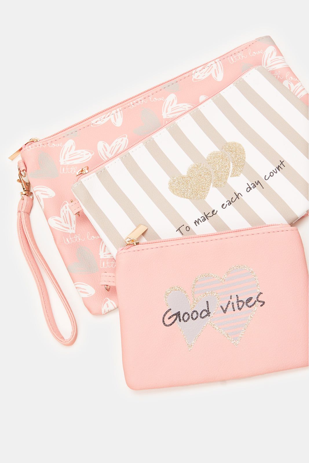 Women Pink Printed Cosmetic Bag (Pack of 3) sold by Redtag product image thumbnail 3