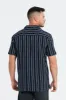 Men Black Striped Resort Shirt sold by Redtag