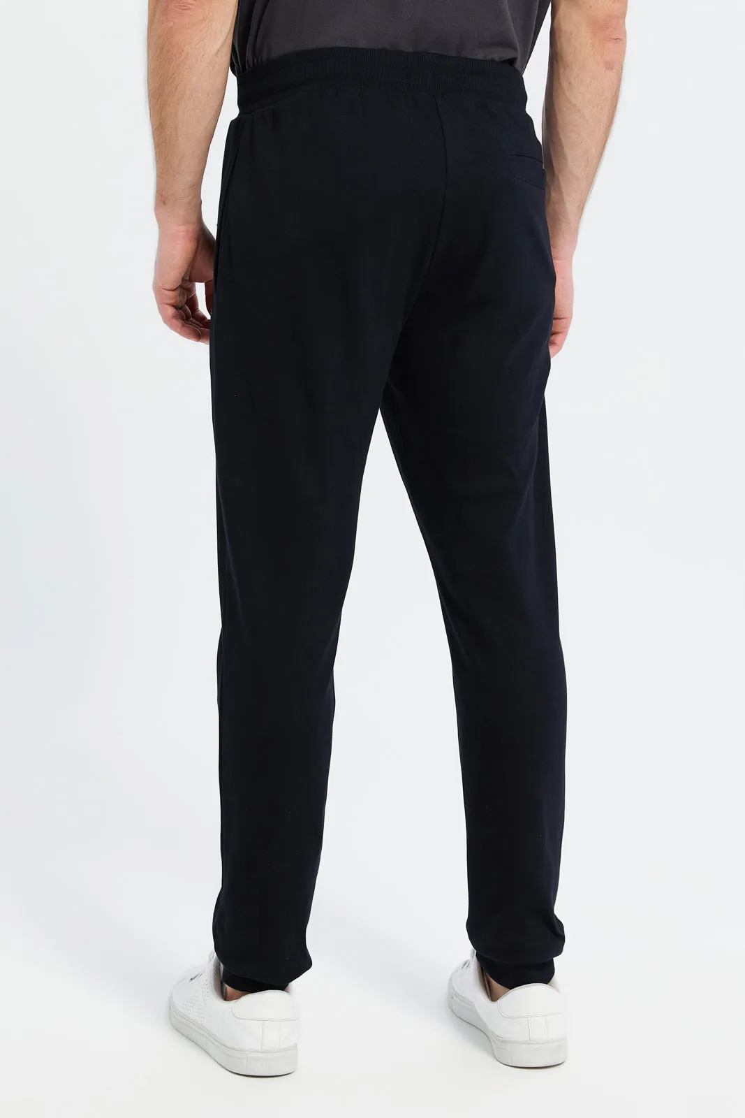 Men Black Soft Touch Joggers sold by Redtag product image thumbnail 3