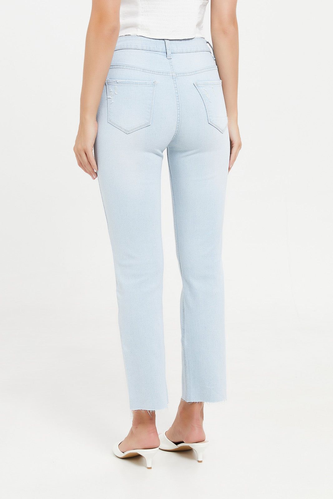 Women Blue Mid-Rise Waist Flared Jeans sold by Redtag product image thumbnail 3