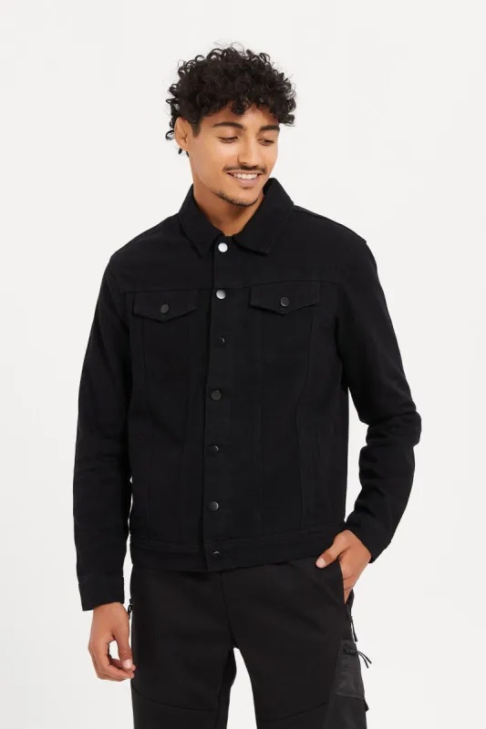 Men Black Denim Jacket sold by Redtag