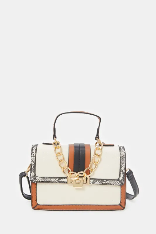 Women Beige Embellished Cross Body Bag sold by Redtag