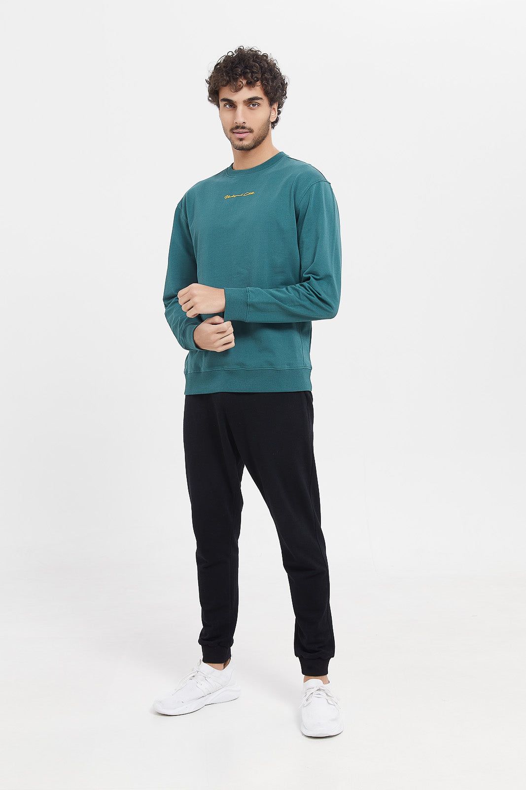 Men Teal Embroidered Sweatshirt sold by Redtag product image thumbnail 2
