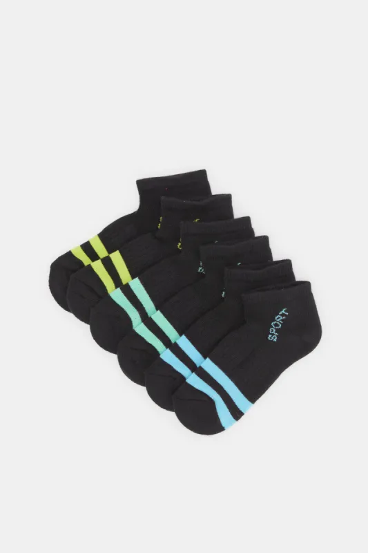 Black Pack Of 3 Ankle Length Sports Mesh Socks sold by Redtag