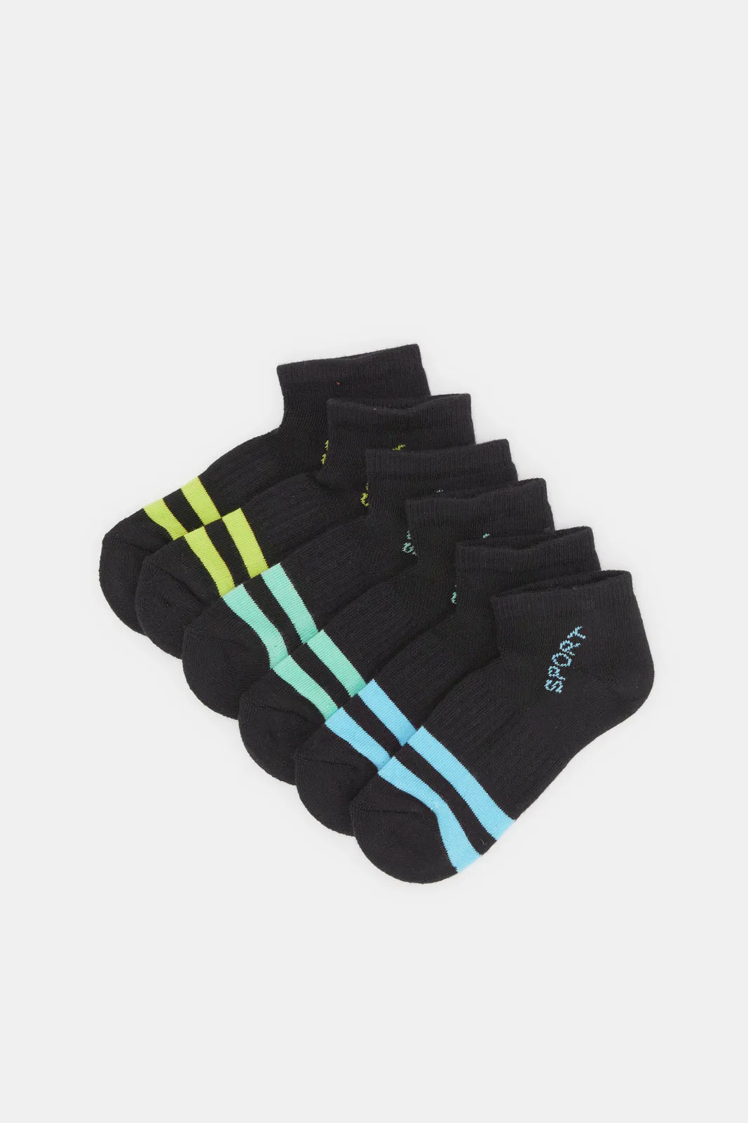 Black Pack Of 3 Ankle Length Sports Mesh Socks sold by Redtag