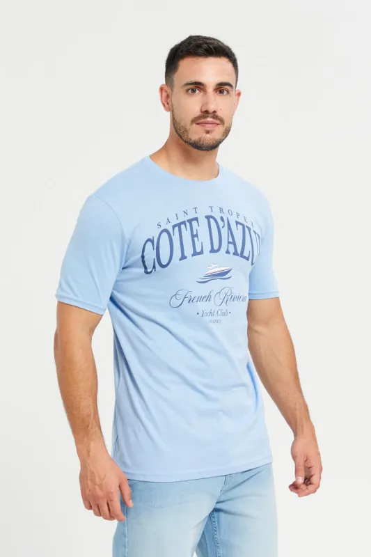 Men Blue Graphic T-Shirt sold by Redtag