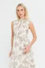 Women Beige Printed Sleeveless Dress sold by Redtag