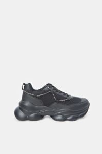 Women Black Chunky Trainer With Silver Trims sold by Redtag