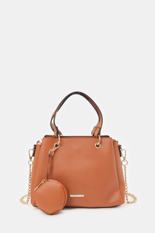 Women Brown Embellished Day Bag sold by Redtag