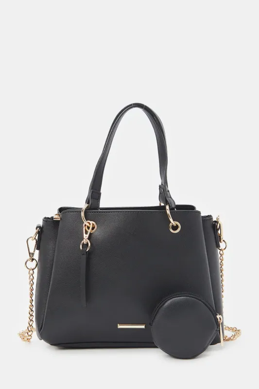 Women Black Embellished Day Bag sold by Redtag