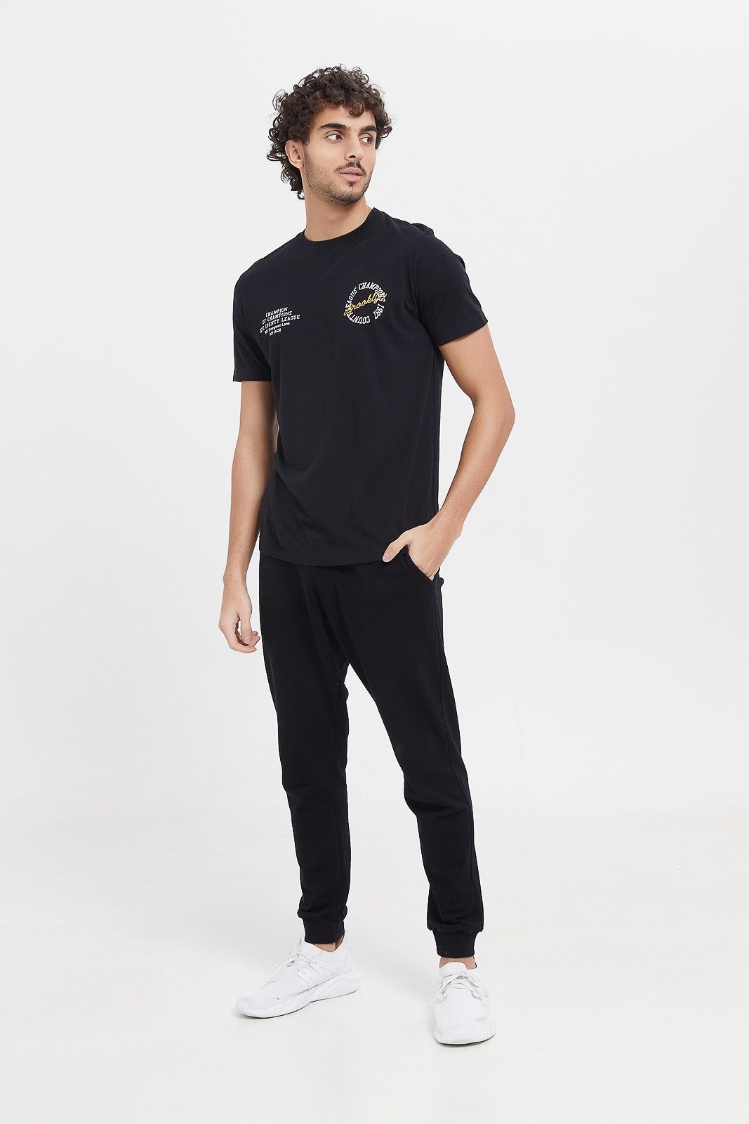 Men Black Printed T-Shirt sold by Redtag product image thumbnail 2