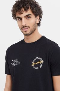 Men Black Printed T-Shirt sold by Redtag