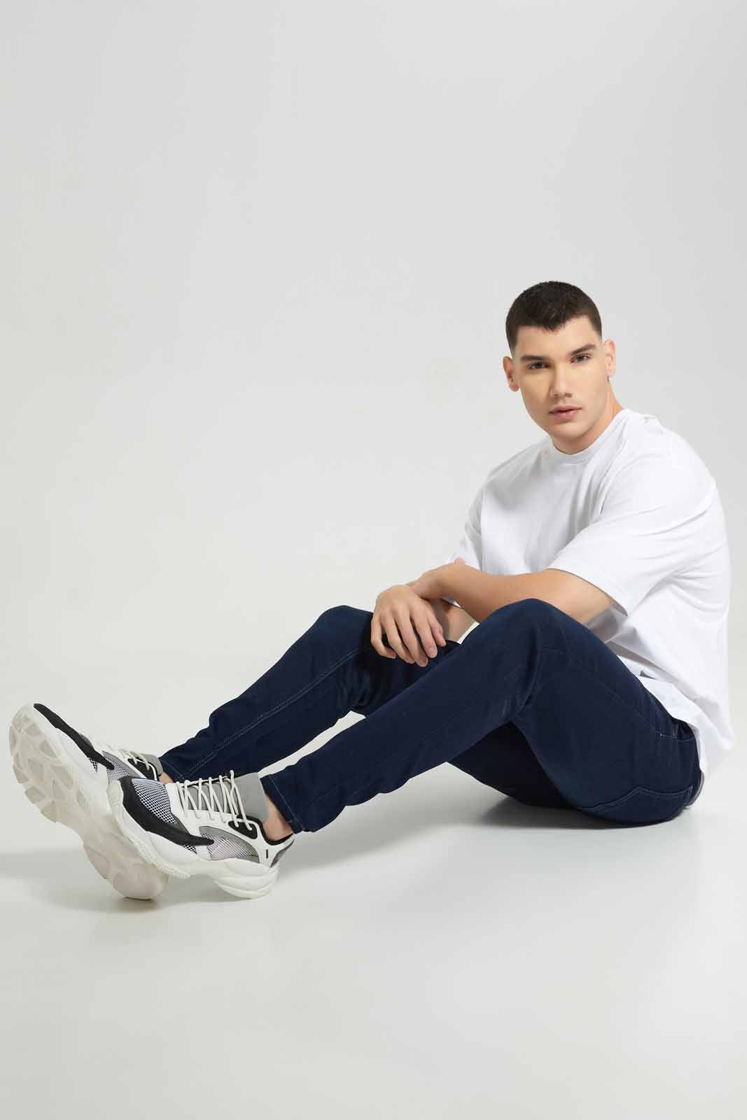 Navy Denim jogger For Men sold by Redtag product image thumbnail 2