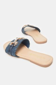 Women Blue Mule With Embellishment sold by Redtag