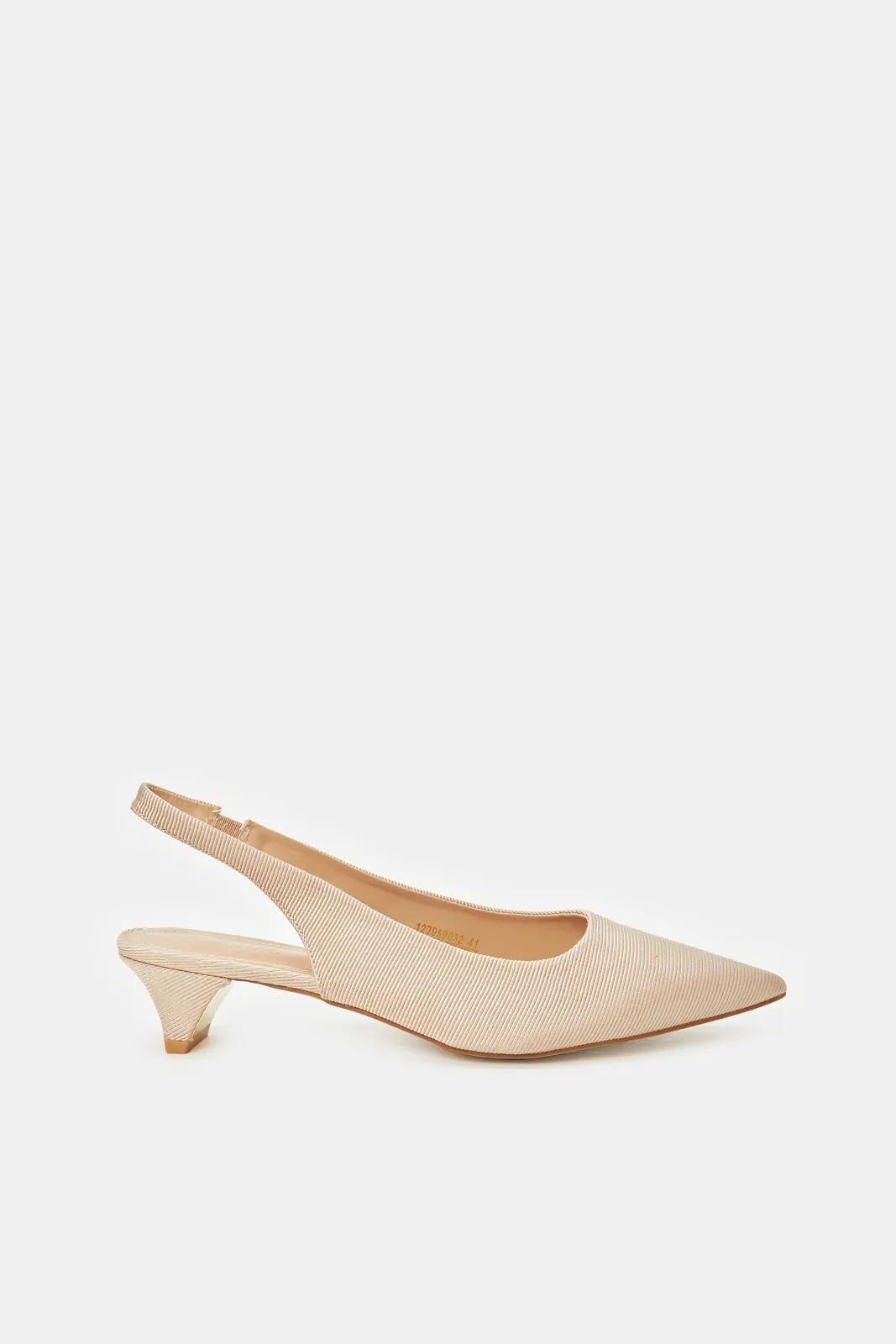 Women Beige Patent Slingback Sandal sold by Redtag