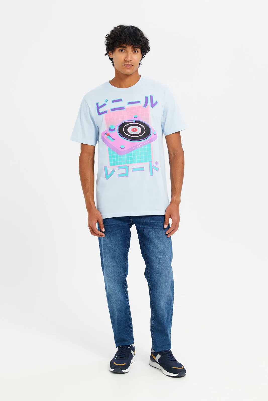 Men Blue Graphic T-Shirt sold by Redtag product image thumbnail 2