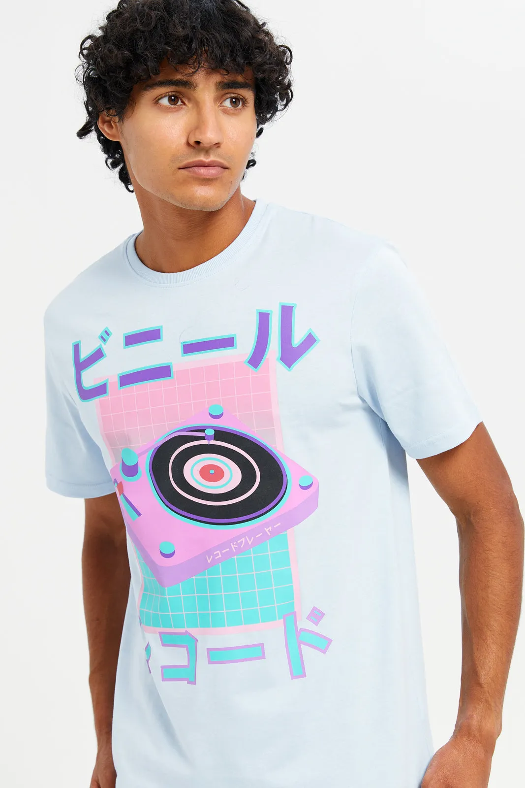 Men Blue Graphic T-Shirt sold by Redtag product image thumbnail 4