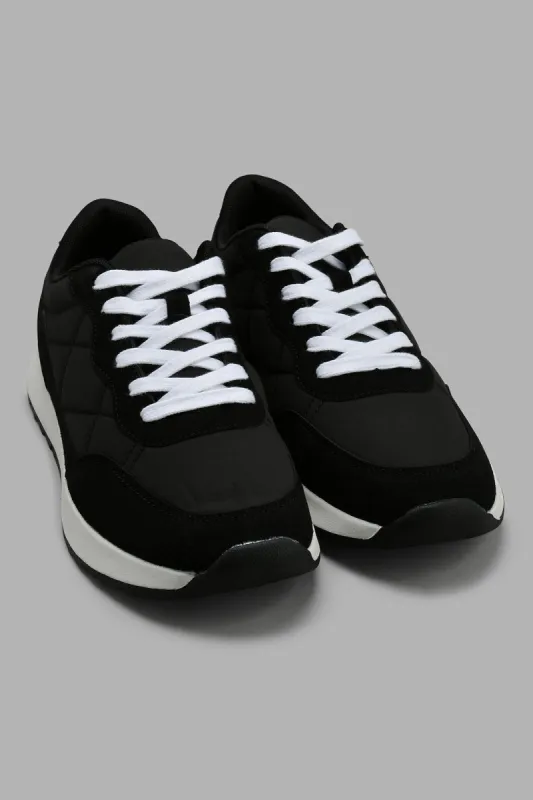 Black Lace Up Sneaker sold by Redtag