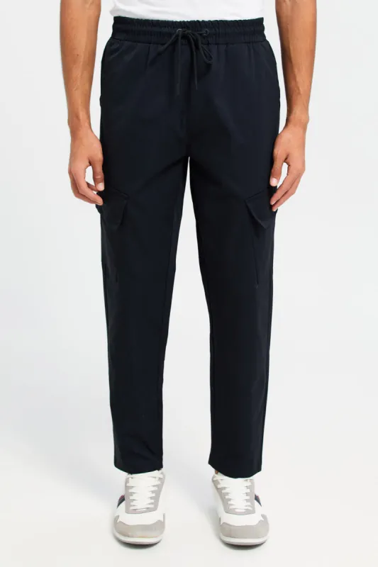 Men Black Cargo Joggers sold by Redtag