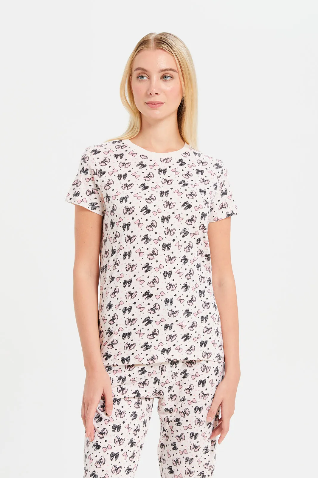 Women Ivory Printed Pajama Set (2 Piece) sold by Redtag product image thumbnail 2