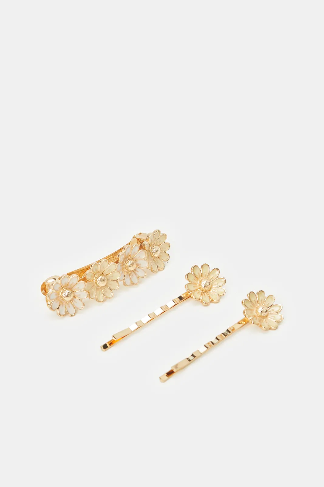Women Gold Embellished Hair Clip Set (3 Piece) sold by Redtag