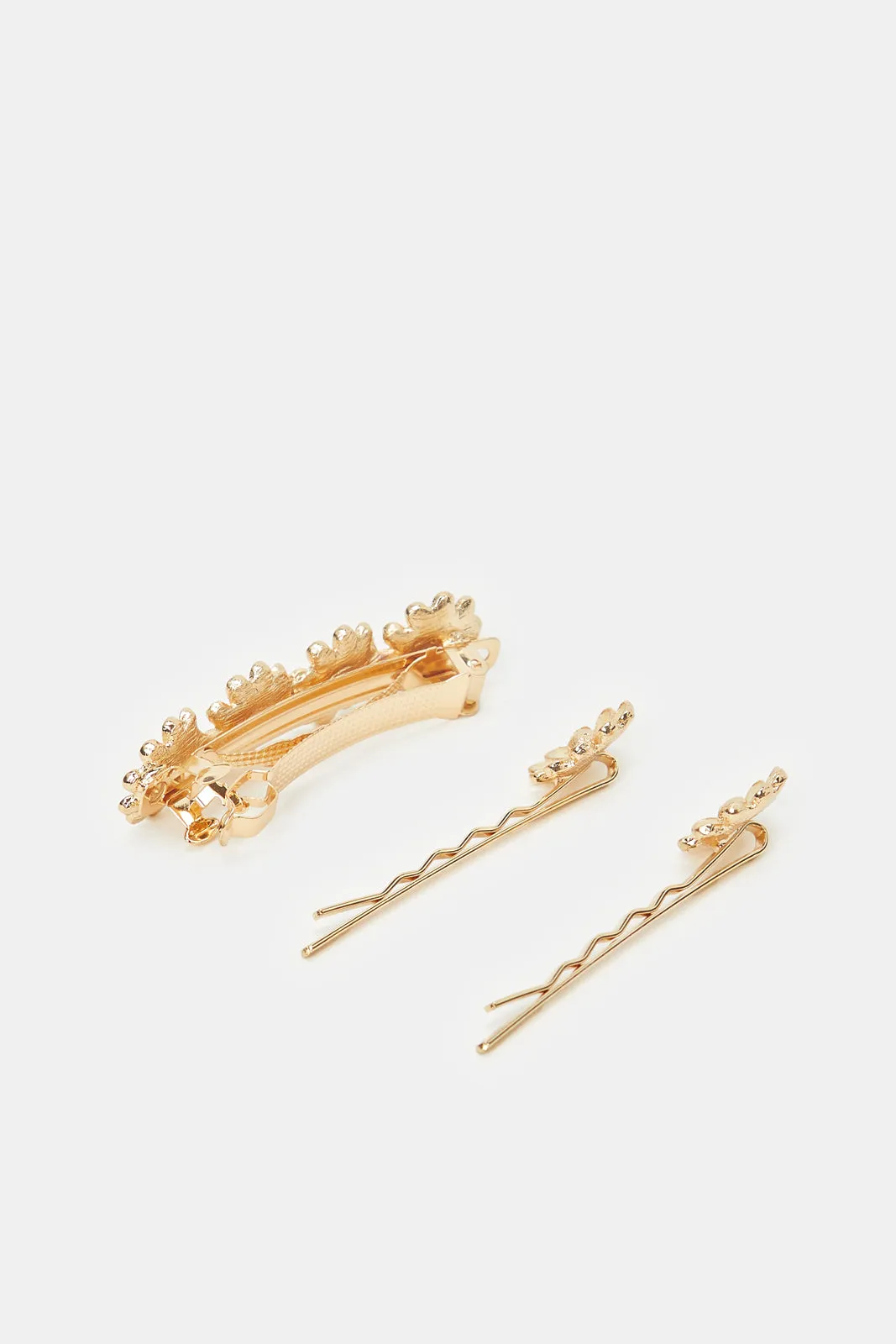 Women Gold Embellished Hair Clip Set (3 Piece) sold by Redtag product image thumbnail 2