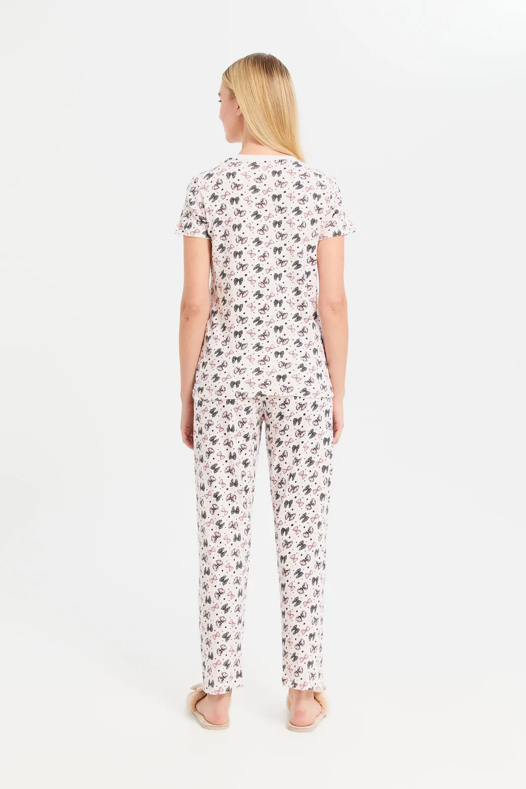 Women Ivory Printed Pajama Set (2 Piece) sold by Redtag product image thumbnail 4