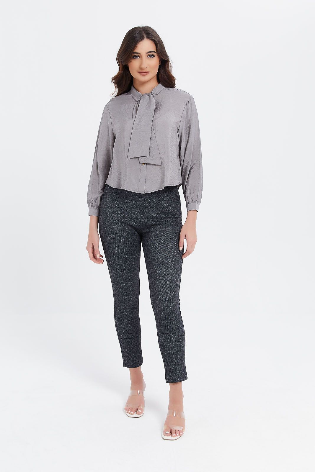 Women Grey Plain Trousers sold by Redtag product image thumbnail 2