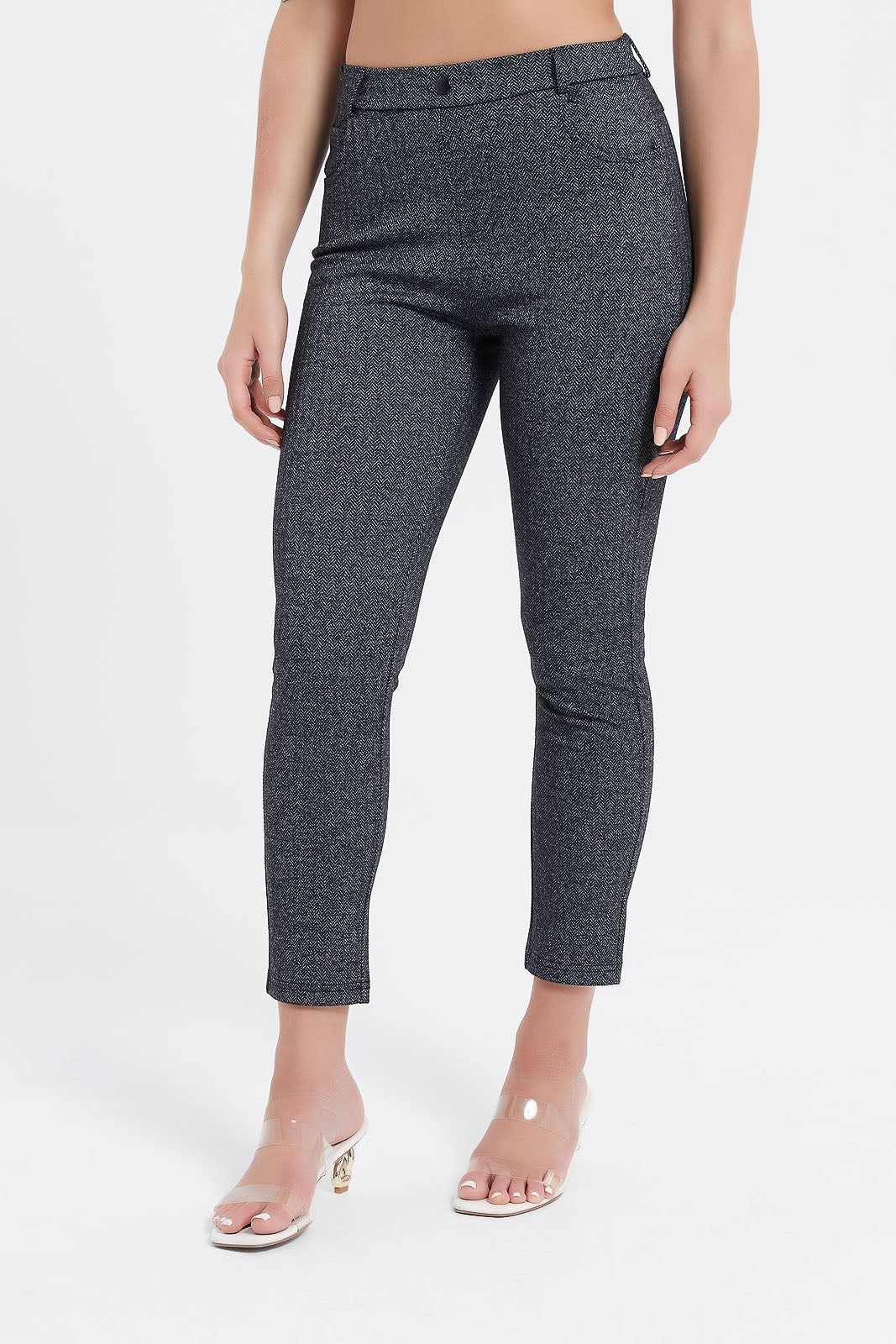 Women Grey Plain Trousers sold by Redtag