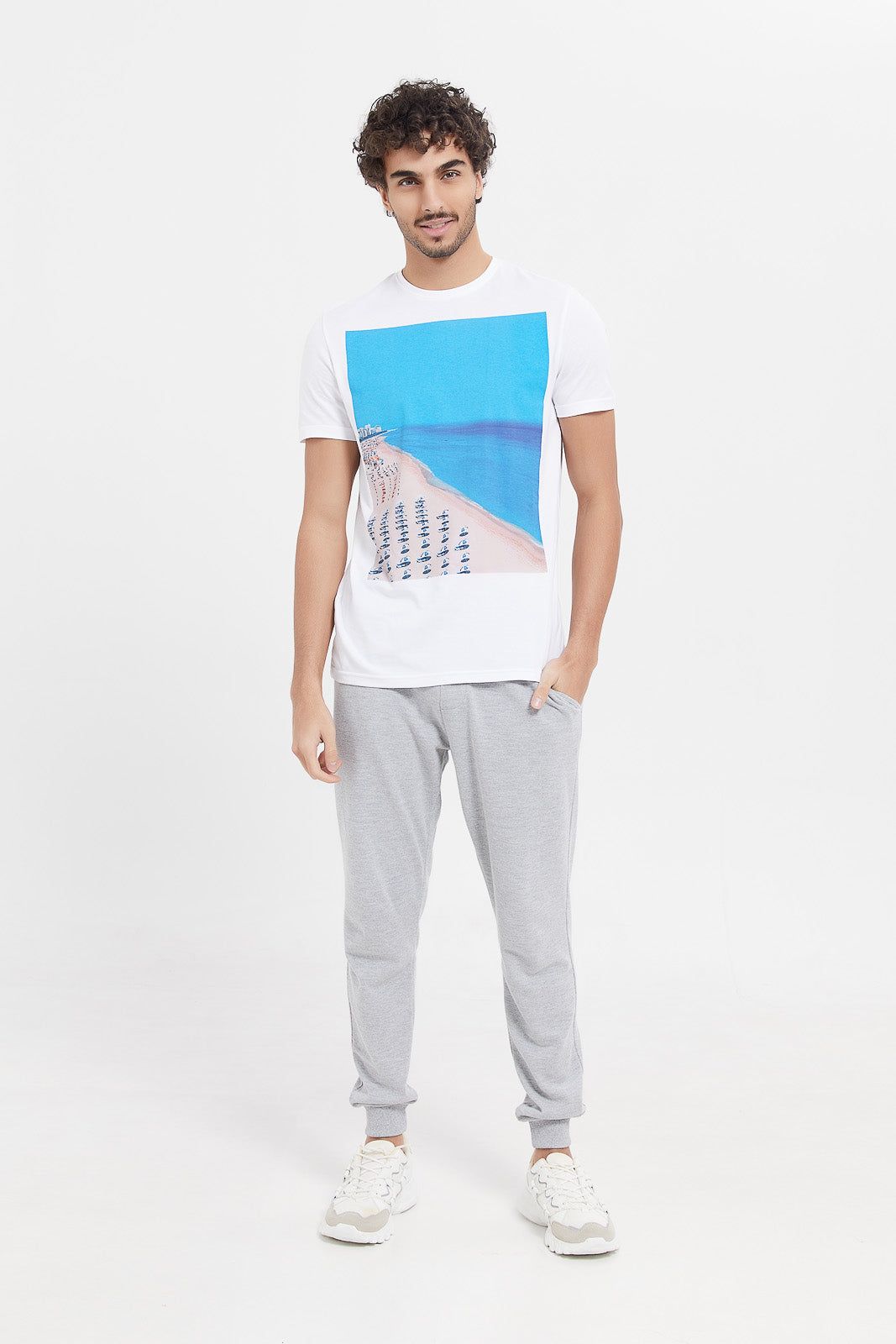 Men White Graphic T-Shirt sold by Redtag product image thumbnail 2