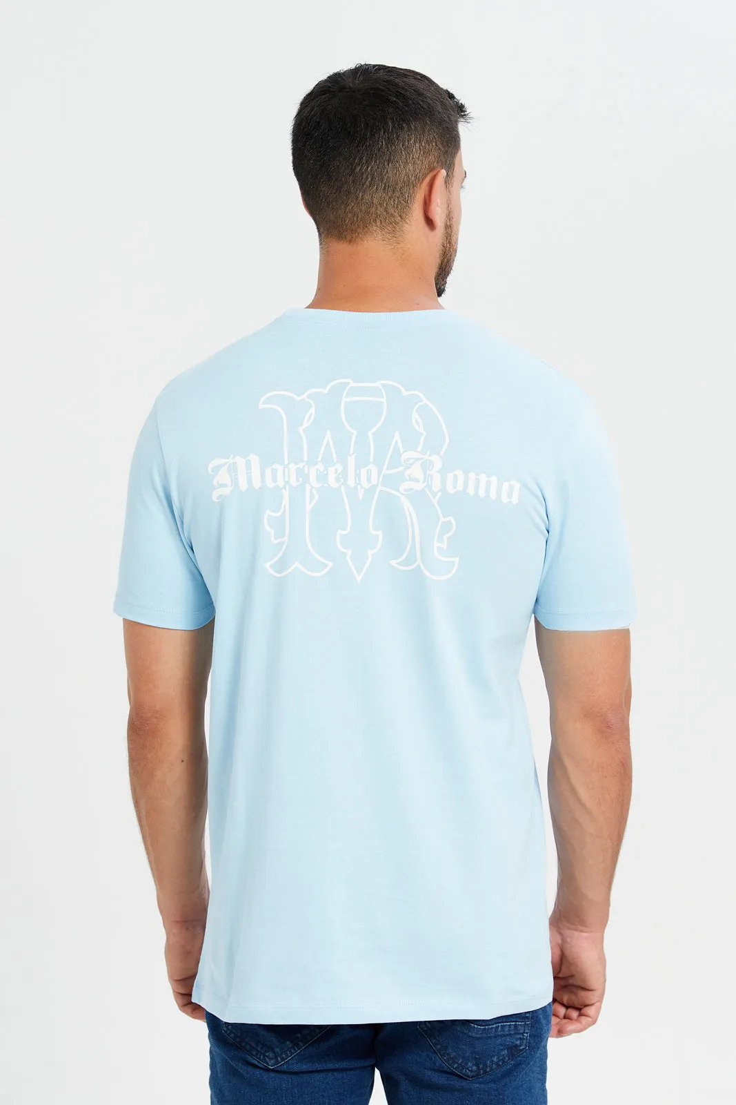 Men Blue Crew Neck T-Shirt sold by Redtag product image thumbnail 3