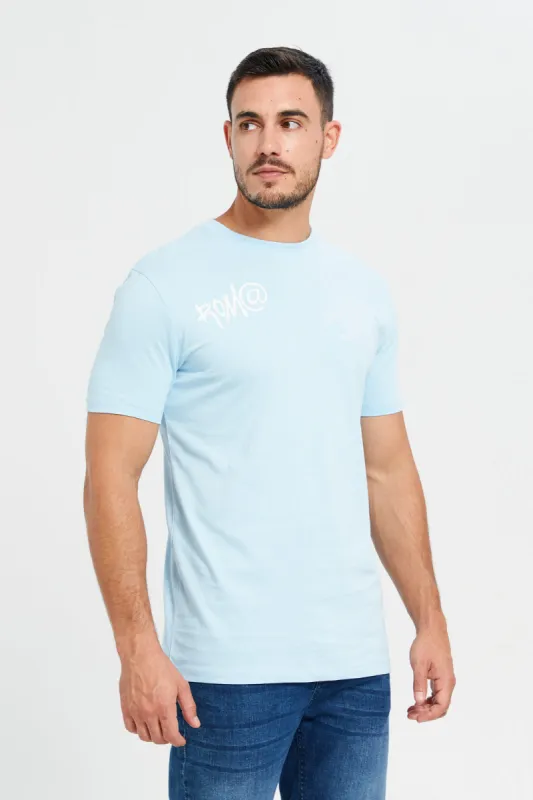 Men Blue Crew Neck T-Shirt sold by Redtag
