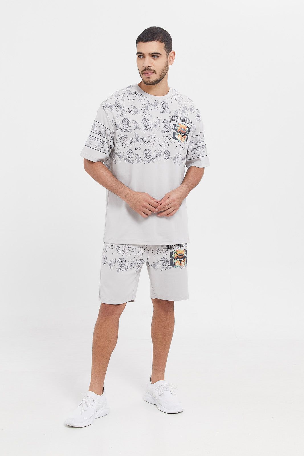 Men Grey Printed Lounge Short sold by Redtag product image thumbnail 2