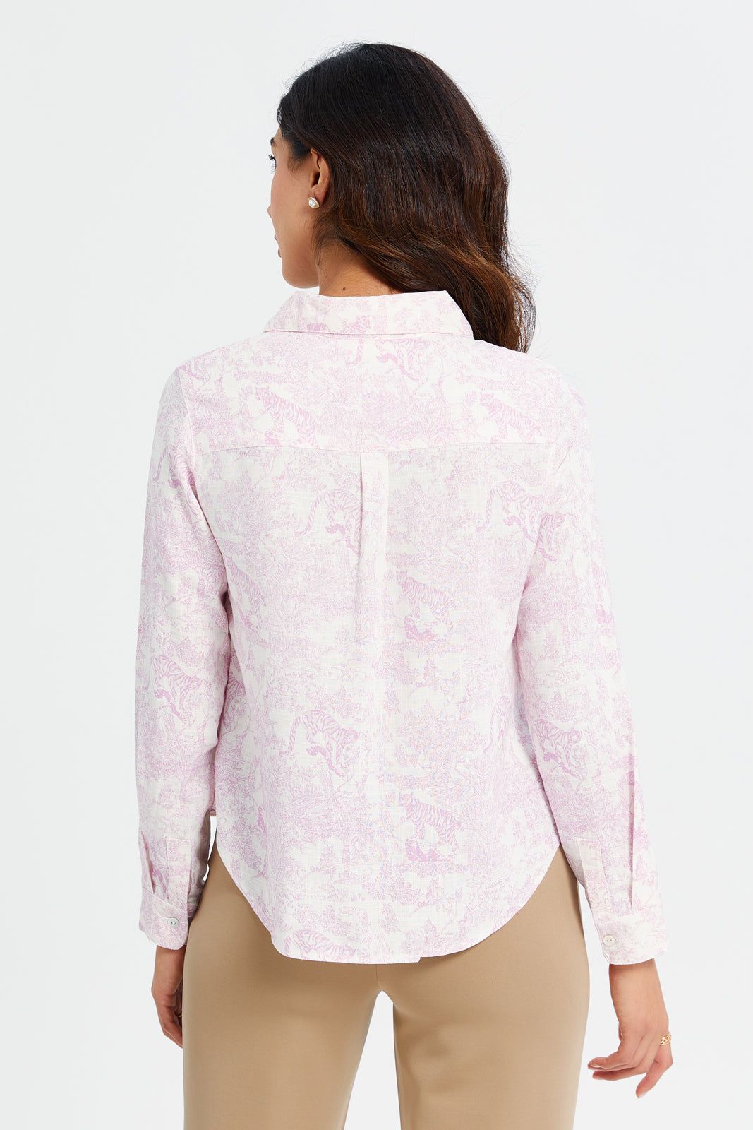 Women Pink And White Printed Shirt Blouse sold by Redtag product image thumbnail 3