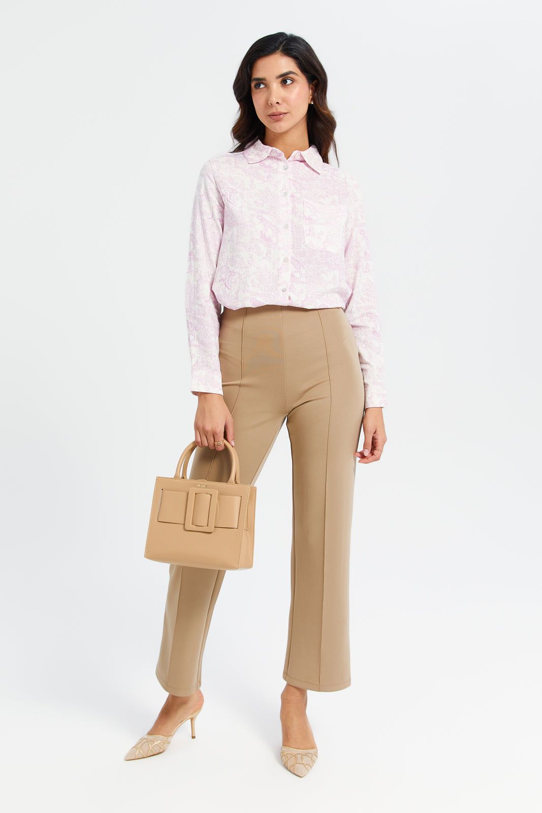 Women Pink And White Printed Shirt Blouse sold by Redtag product image thumbnail 2