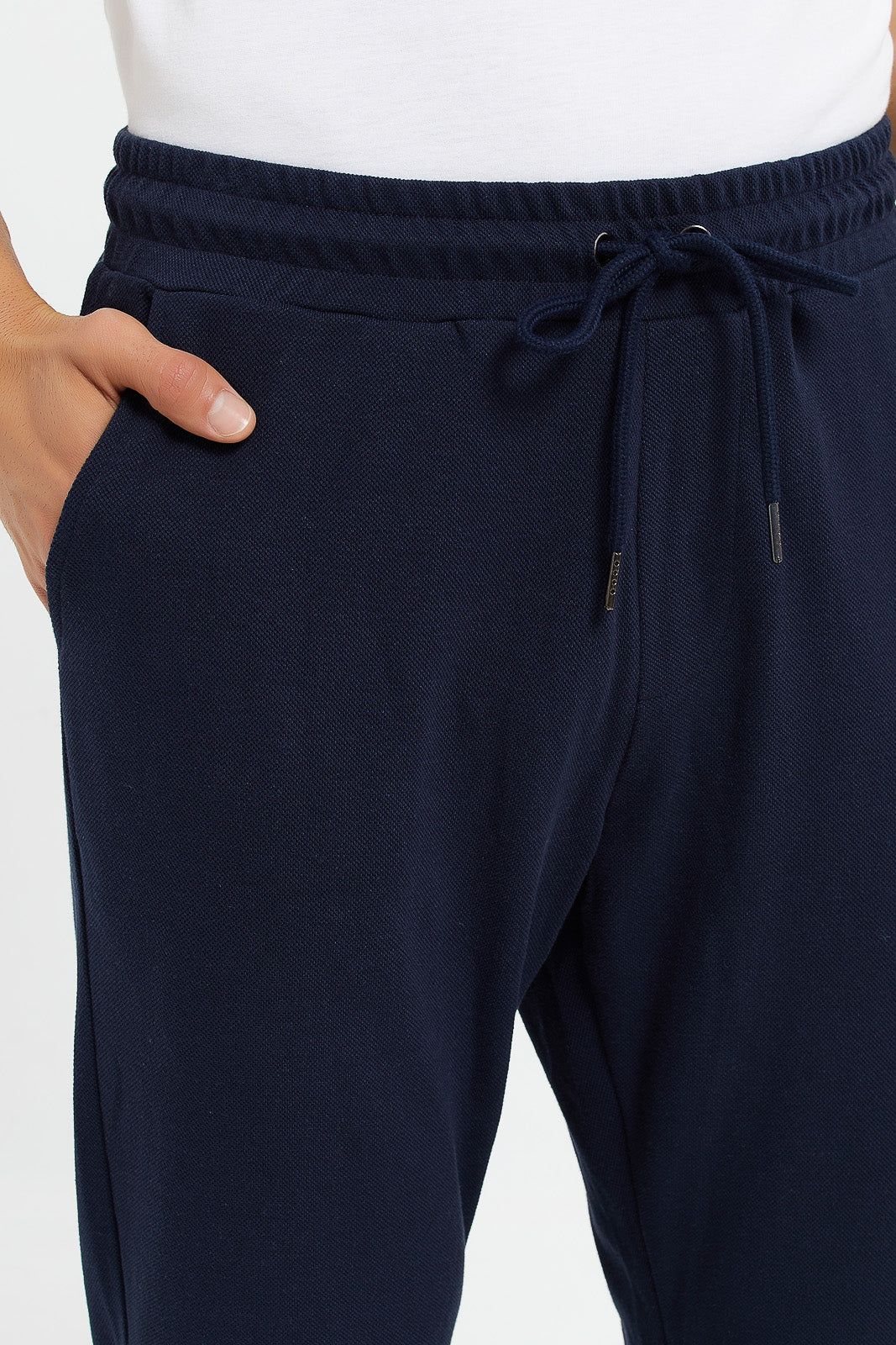 Men Navy Pique Jogger sold by Redtag product image thumbnail 4
