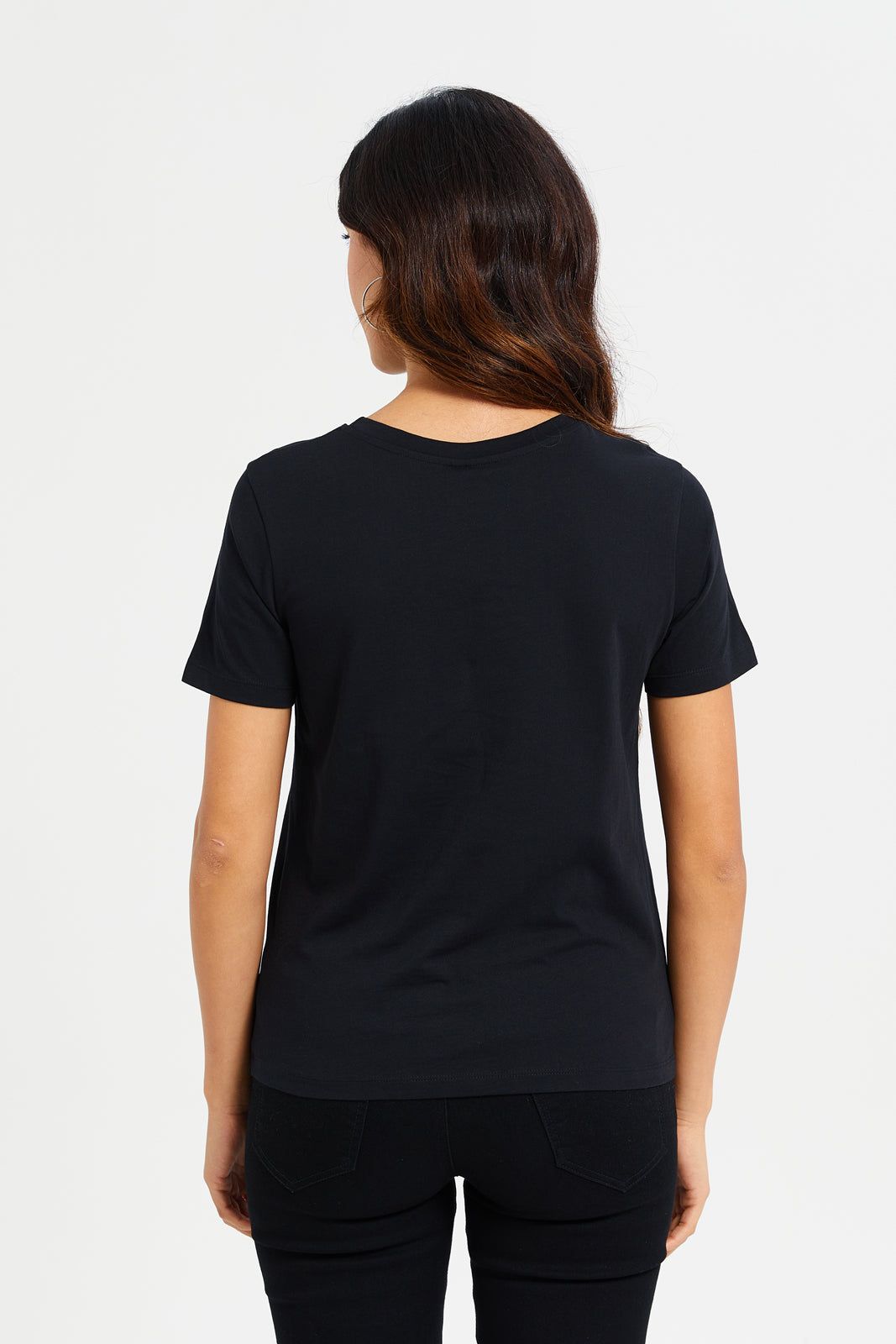 Women Black Stitch Printed T-Shirt sold by Redtag product image thumbnail 3