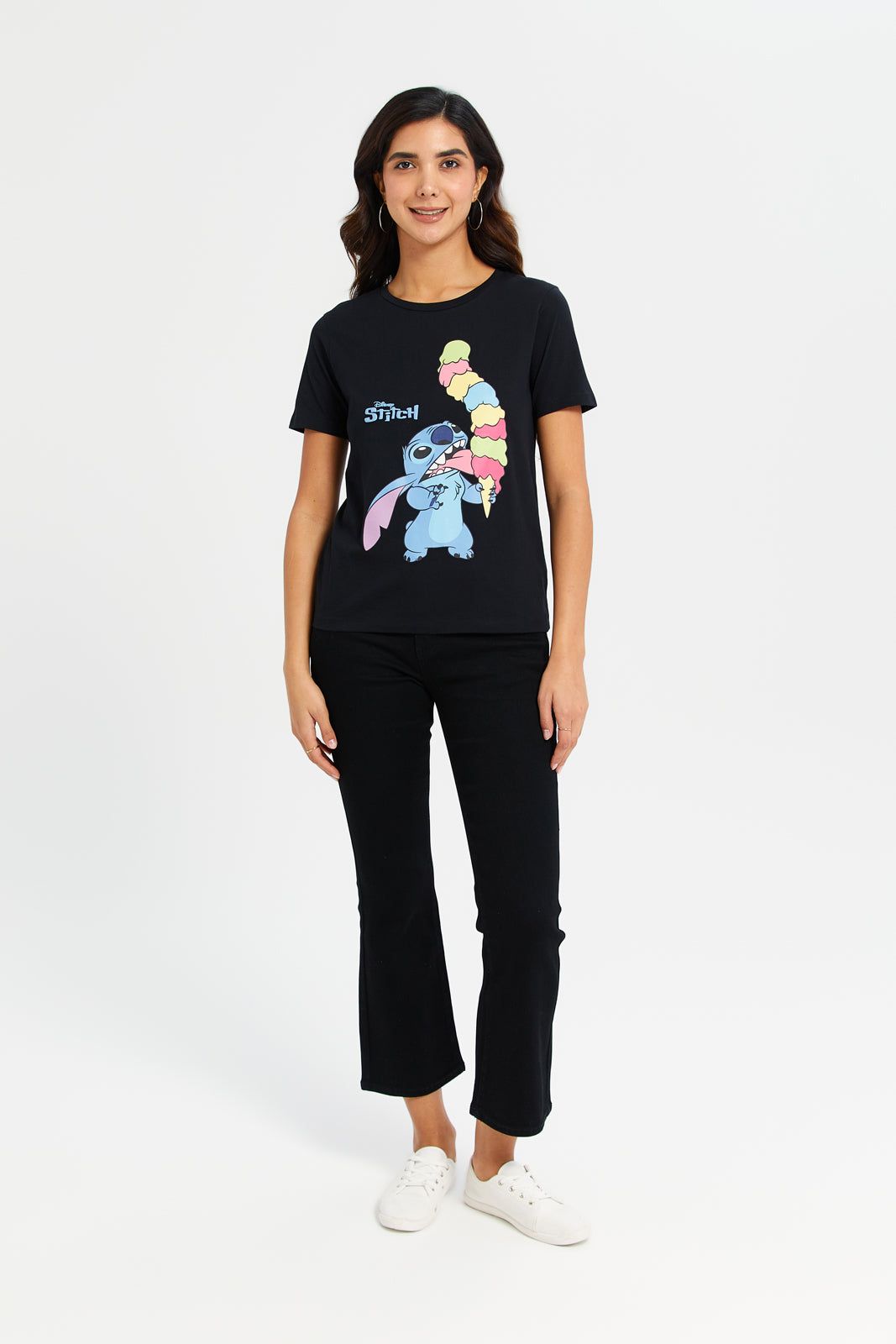 Women Black Stitch Printed T-Shirt sold by Redtag product image thumbnail 2