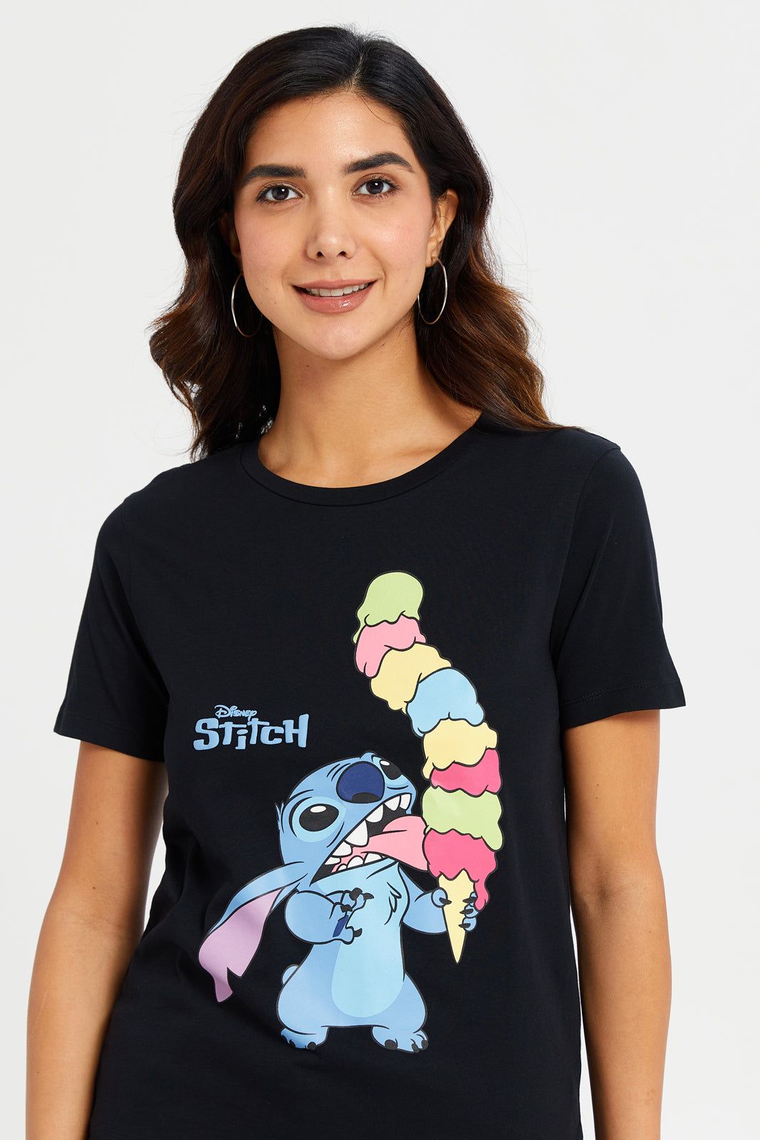 Women Black Stitch Printed T-Shirt sold by Redtag product image thumbnail 4