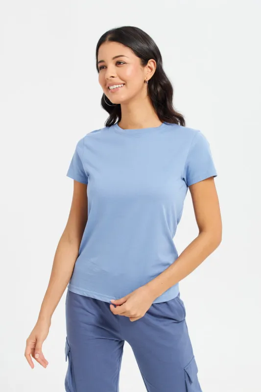 Women Blue Basic T-Shirt sold by Redtag