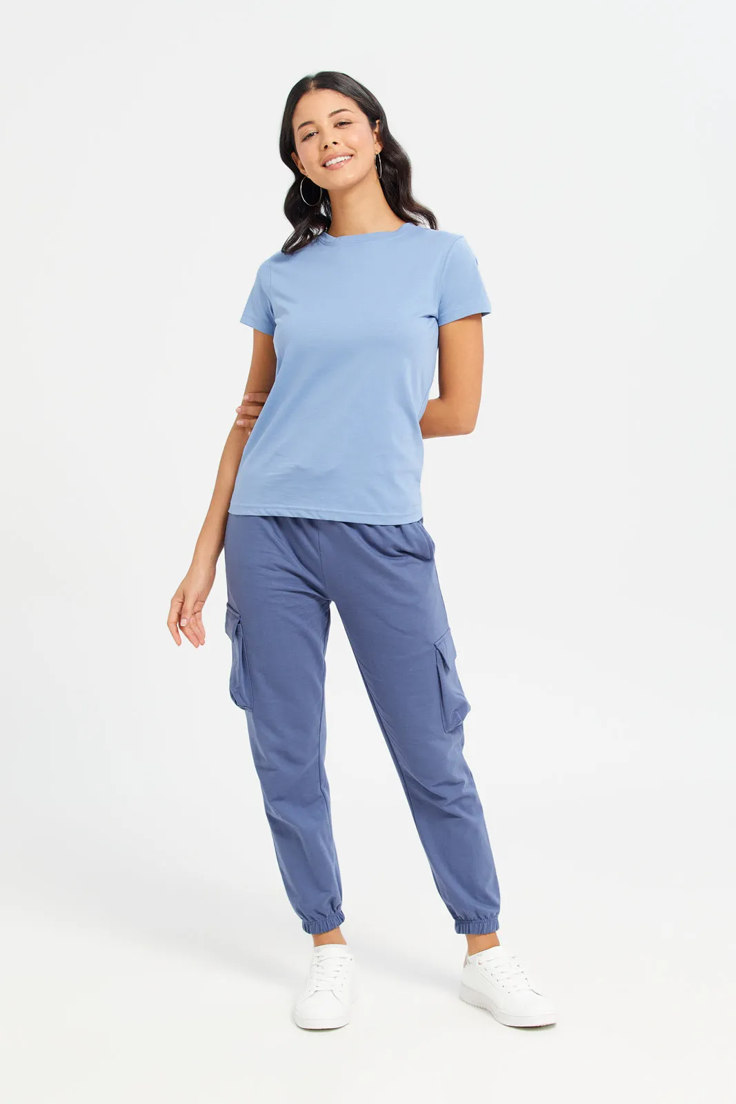 Women Blue Basic T-Shirt sold by Redtag product image thumbnail 2