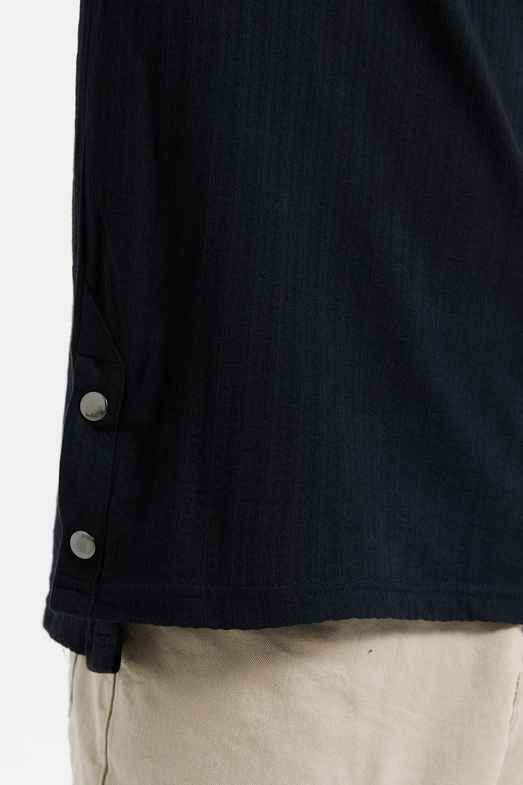 Men Black Jacquard T-Shirt sold by Redtag product image thumbnail 4