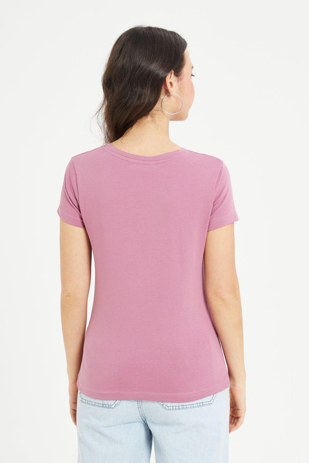 Women Pink Basic T-Shirt sold by Redtag product image thumbnail 3